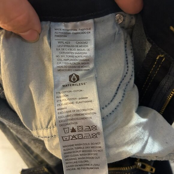 Signature Levi Strauss Gold Mid Rise Skinny Stretch Blue Denim Jeans 16L W34 L32 - Picture 11 of 16